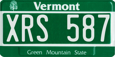 VT license plate XRS587