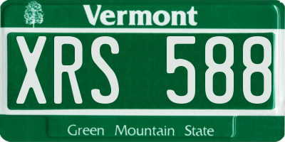 VT license plate XRS588