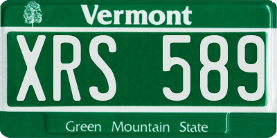 VT license plate XRS589