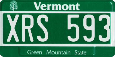 VT license plate XRS593