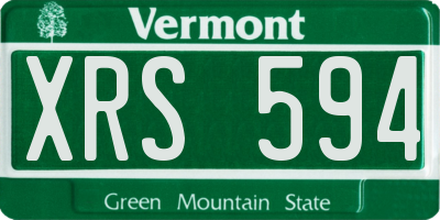 VT license plate XRS594