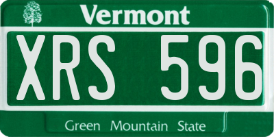 VT license plate XRS596