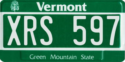 VT license plate XRS597