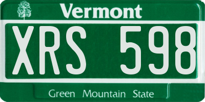 VT license plate XRS598