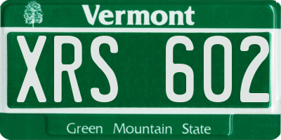 VT license plate XRS602