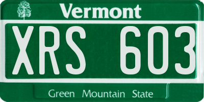 VT license plate XRS603