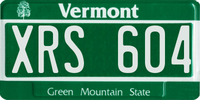 VT license plate XRS604