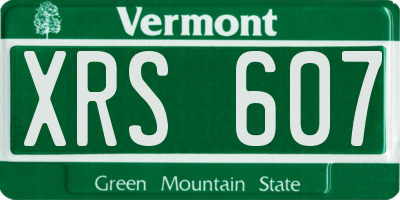 VT license plate XRS607