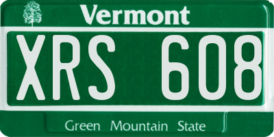 VT license plate XRS608