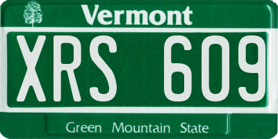 VT license plate XRS609