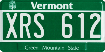 VT license plate XRS612