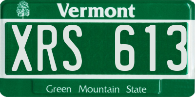 VT license plate XRS613