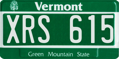 VT license plate XRS615