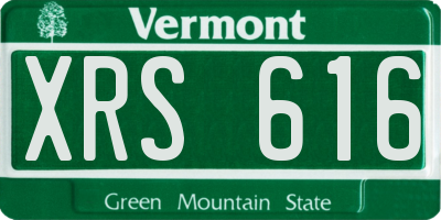 VT license plate XRS616