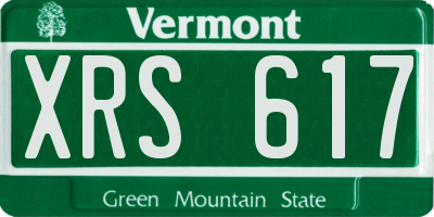 VT license plate XRS617