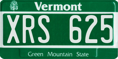VT license plate XRS625