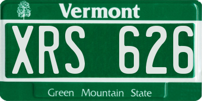 VT license plate XRS626