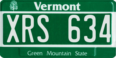 VT license plate XRS634