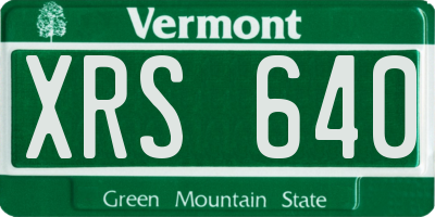 VT license plate XRS640