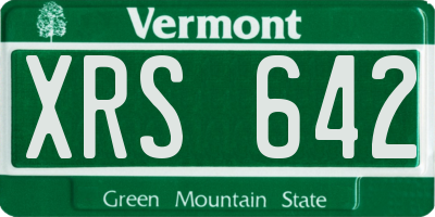 VT license plate XRS642