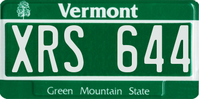 VT license plate XRS644
