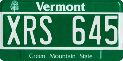 VT license plate XRS645