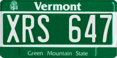 VT license plate XRS647