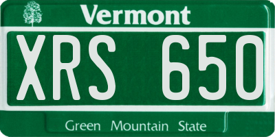 VT license plate XRS650
