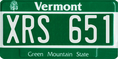 VT license plate XRS651