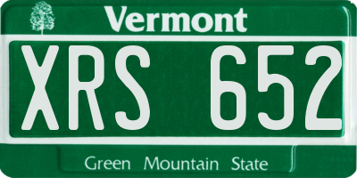 VT license plate XRS652