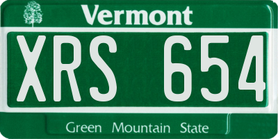 VT license plate XRS654