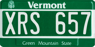 VT license plate XRS657
