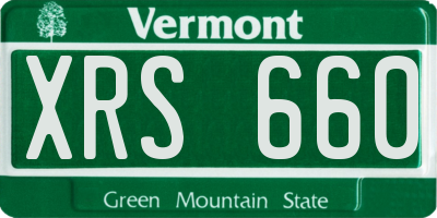 VT license plate XRS660