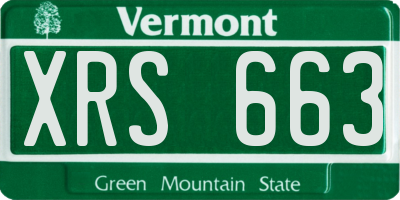 VT license plate XRS663