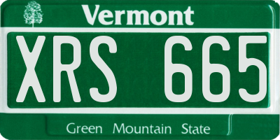VT license plate XRS665