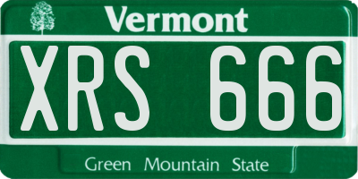 VT license plate XRS666