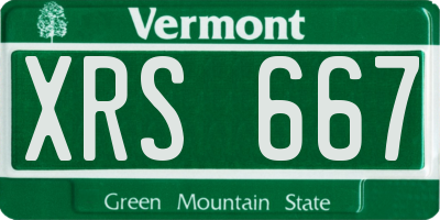 VT license plate XRS667