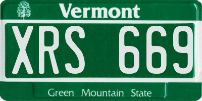 VT license plate XRS669