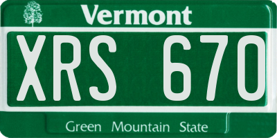 VT license plate XRS670