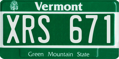 VT license plate XRS671