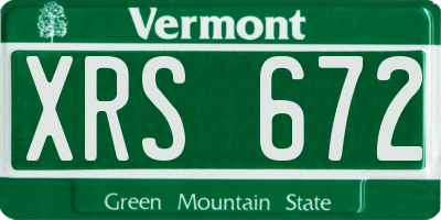VT license plate XRS672