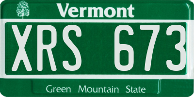 VT license plate XRS673