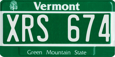 VT license plate XRS674