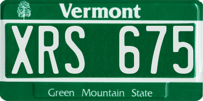 VT license plate XRS675