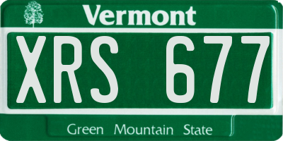 VT license plate XRS677