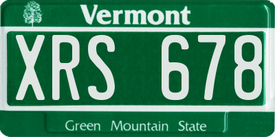 VT license plate XRS678