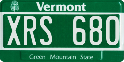 VT license plate XRS680