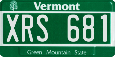 VT license plate XRS681