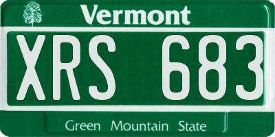 VT license plate XRS683