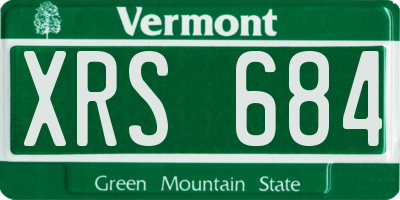 VT license plate XRS684